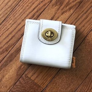 Coach White Leather Baby Blue Wallet